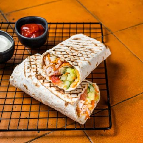 En lækker wrap der kan nydes til frokost